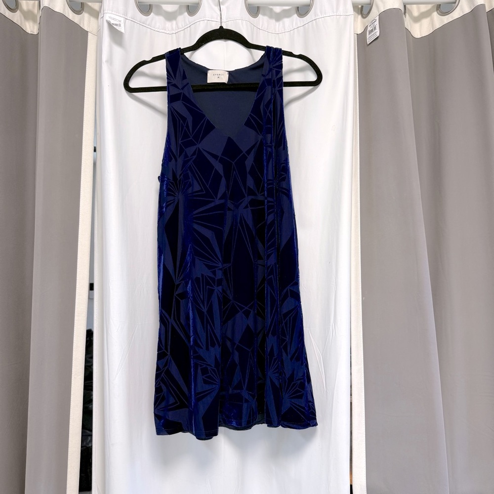 Elegant Blue Geometric Dress